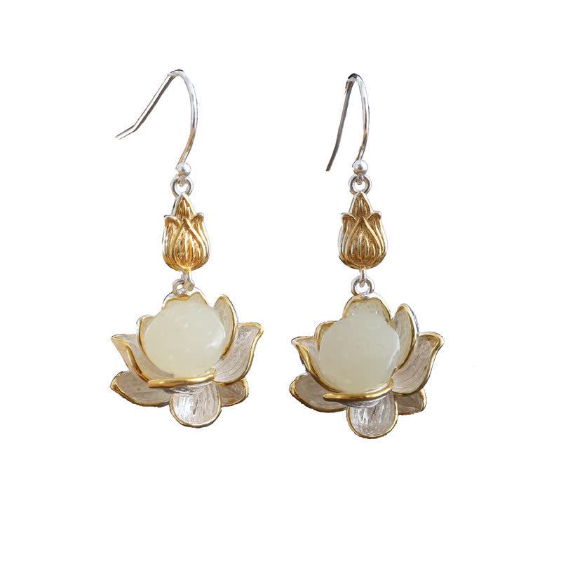 Carmiora White Jade Protection Harmony Drop Ohrringe