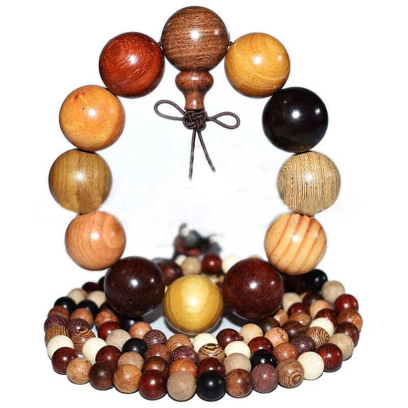 Carmiora 108 Perlen Wenge Holz Mala Segen Meditationsarmband