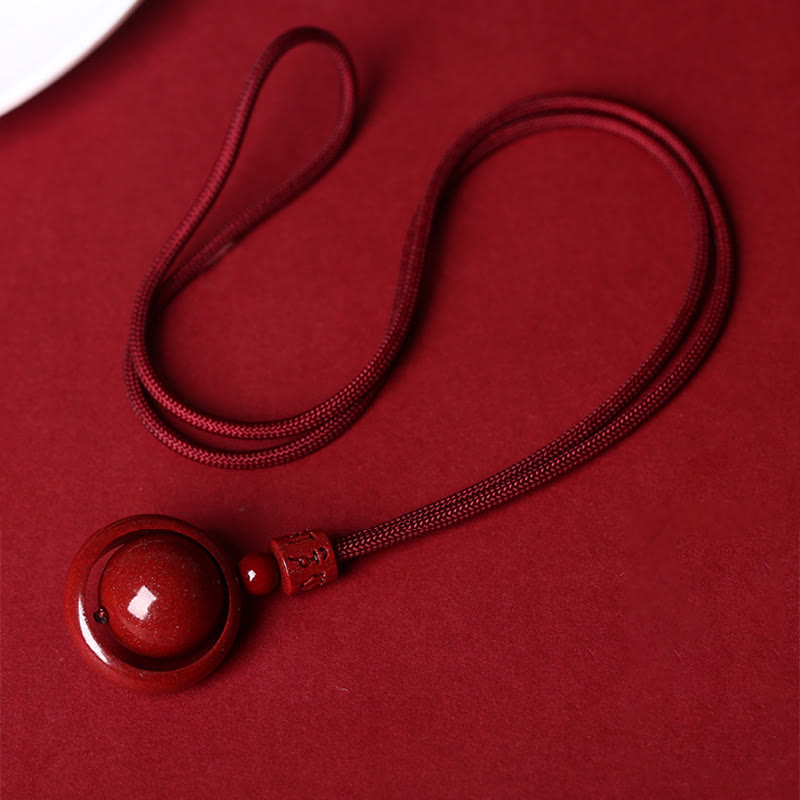 Carmiora Cinnabar Om Mani Padme Hum PiXiu Segen Glücksperlen-Halskettenanhänger