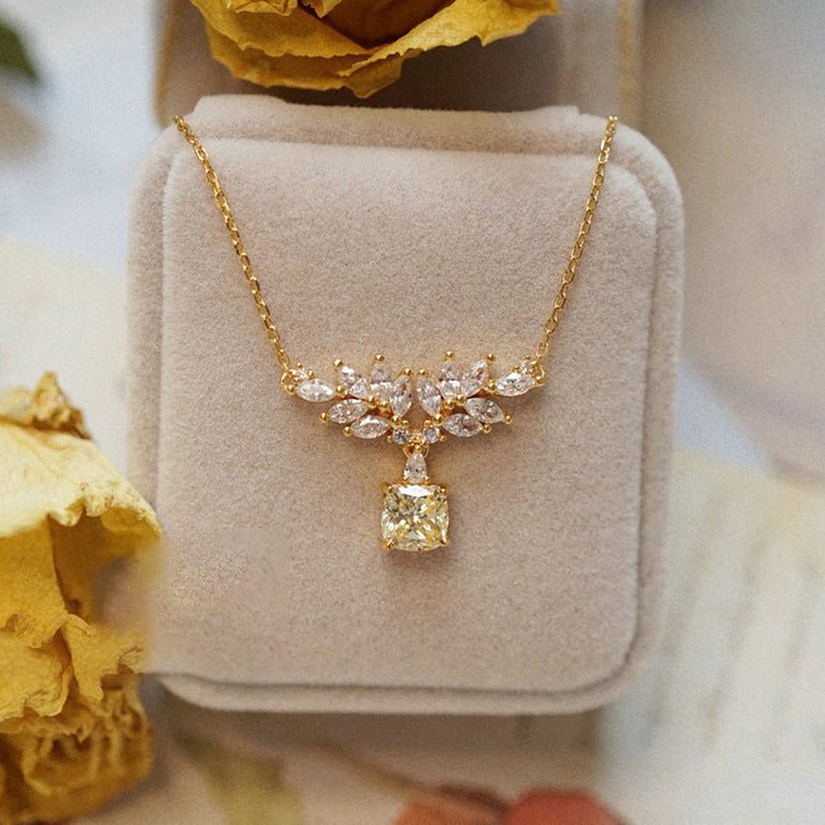 Barocke Citrin-Halskette (massives Silber)