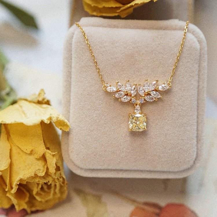 Barocke Citrin-Halskette (massives Silber)