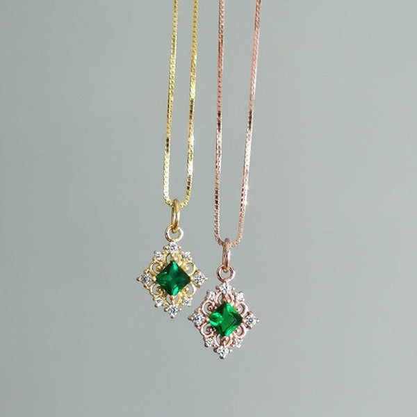 Barocke Smaragdkette (massives Silber)