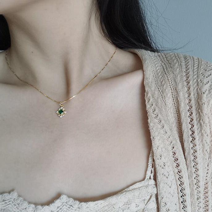 Barocke Smaragdkette (massives Silber)