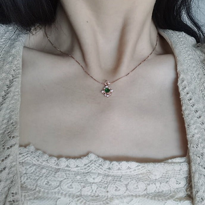 Barocke Smaragdkette (massives Silber)