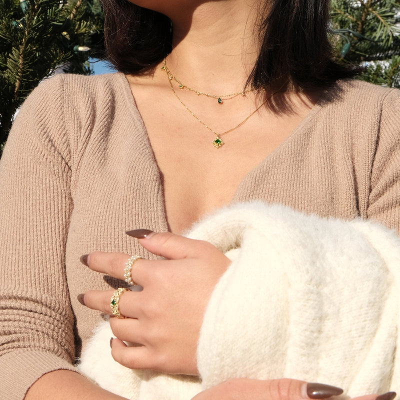 Barocke Smaragdkette (massives Silber)