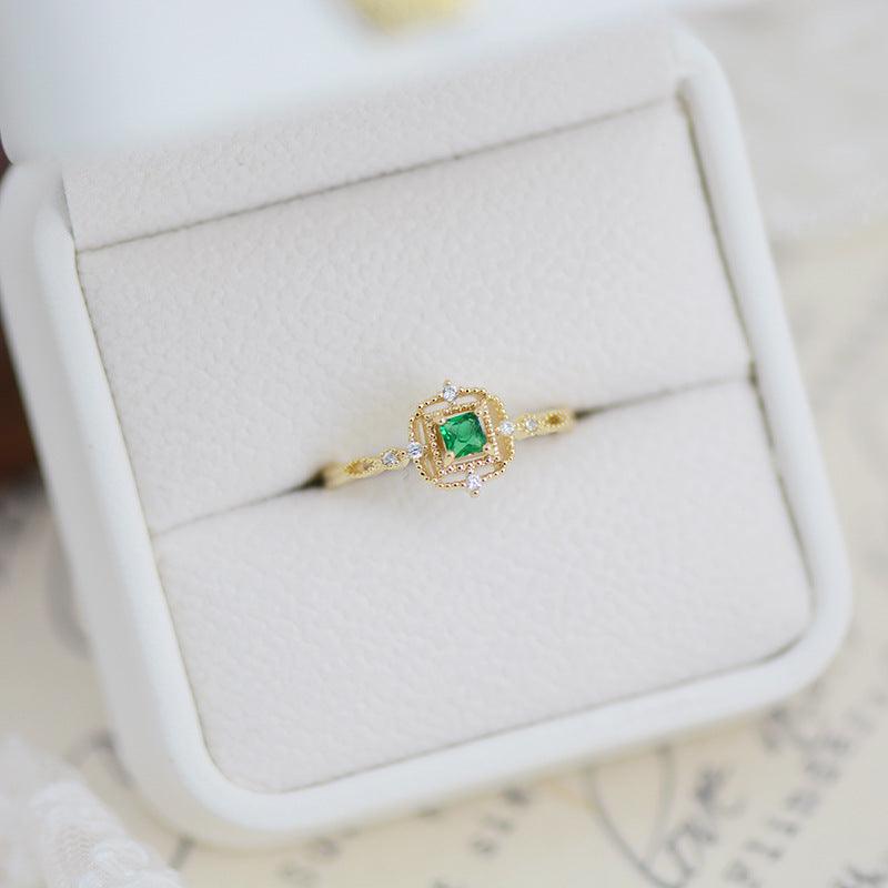 Barocker Smaragdring (massives Silber)