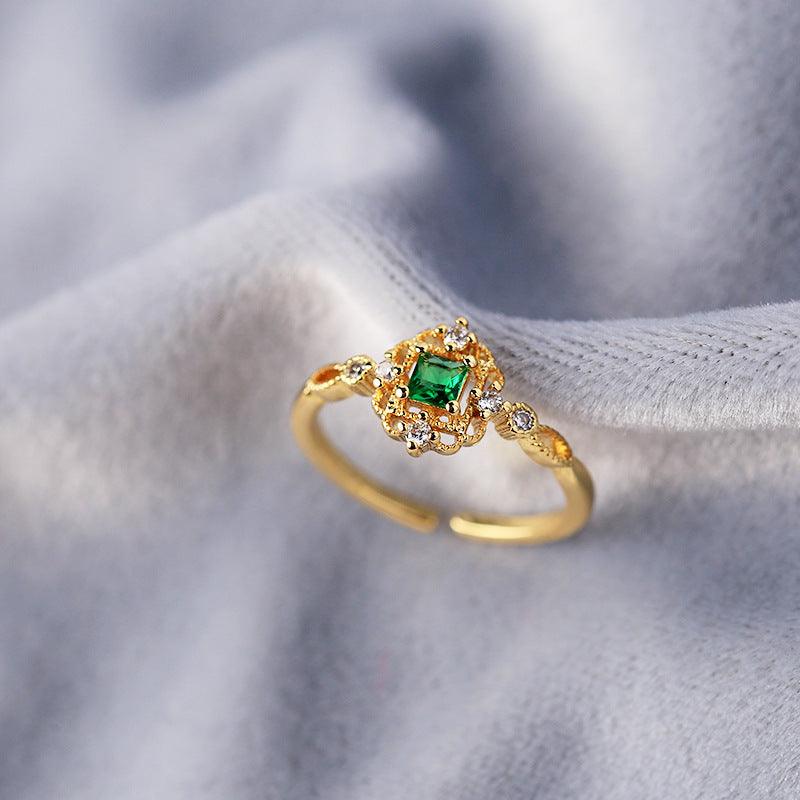 Barocker Smaragdring (massives Silber)