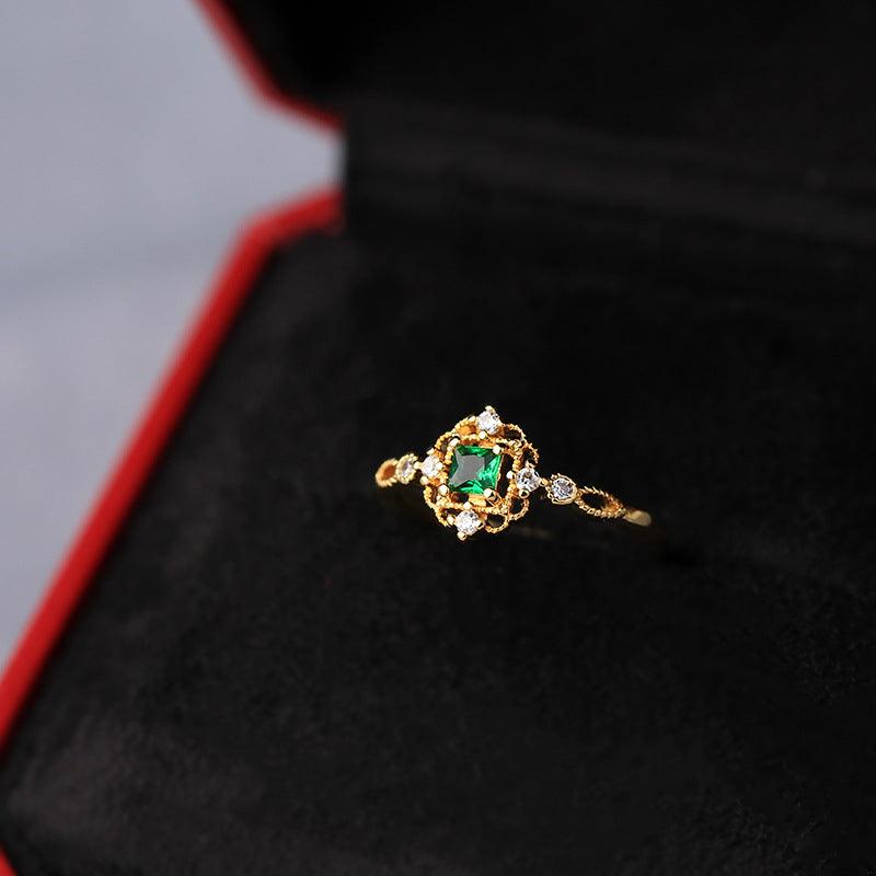 Barocker Smaragdring (massives Silber)