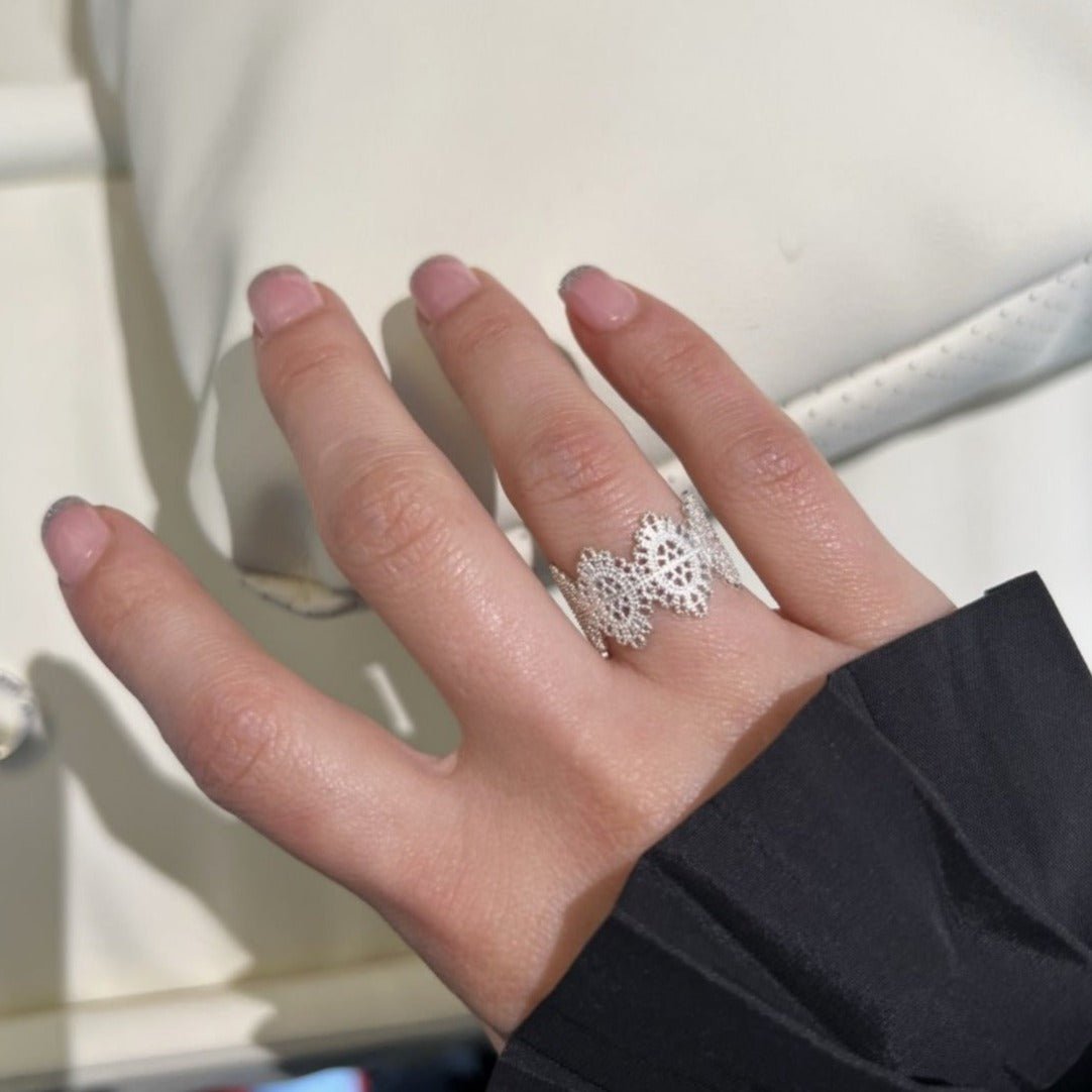 Barocker Spitzenring (massives Silber)