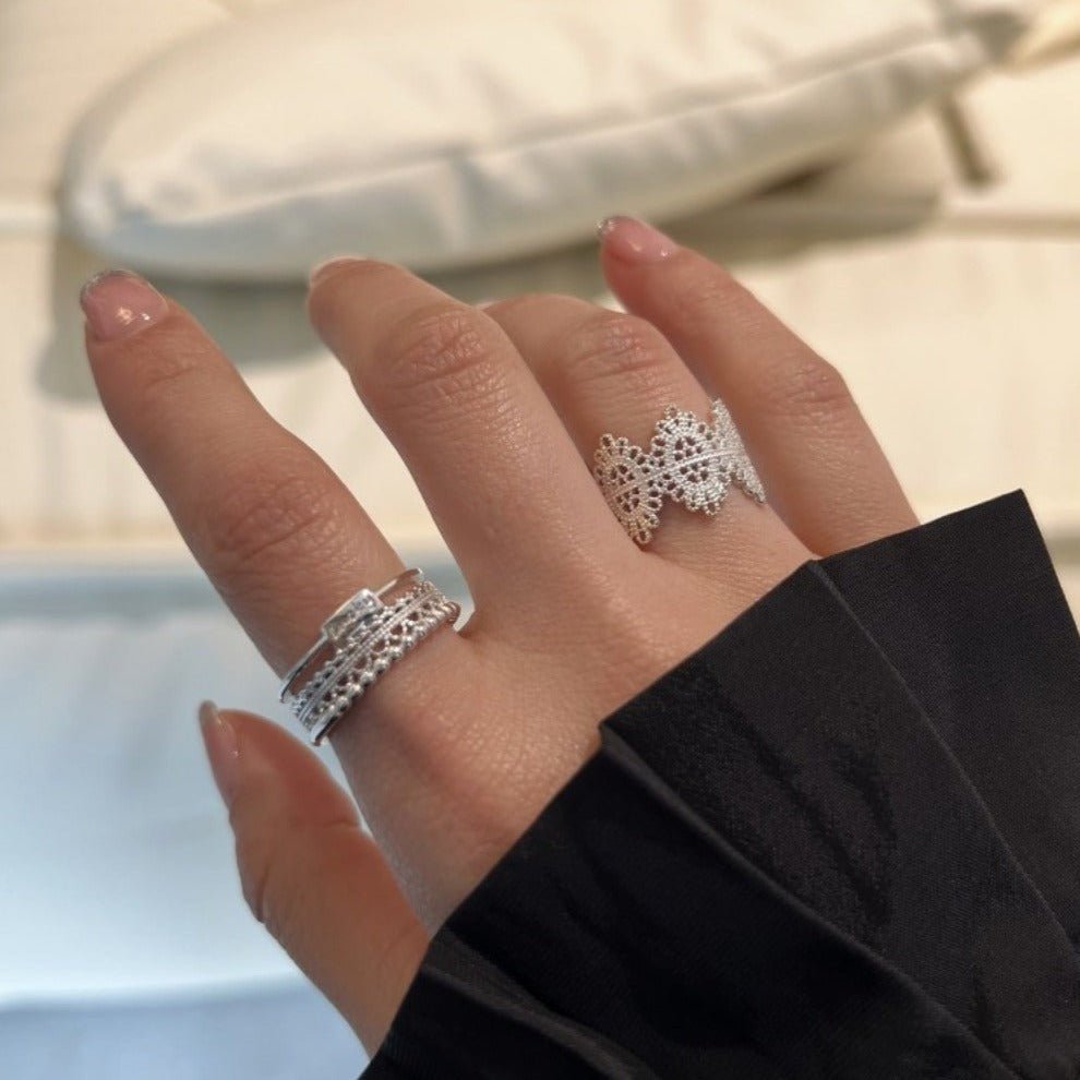 Barocker Spitzenring (massives Silber)