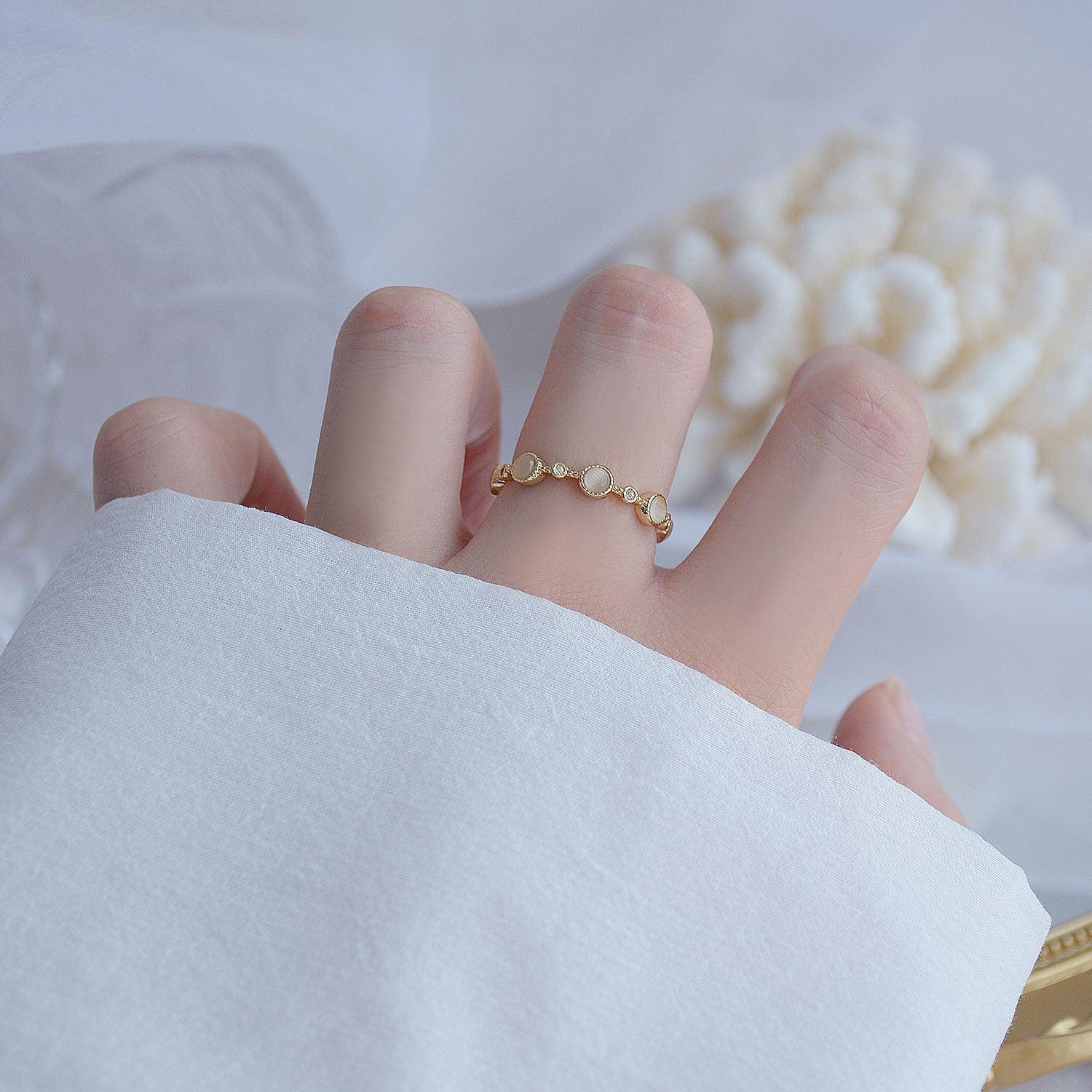 Barocker Opalring (massives Silber)