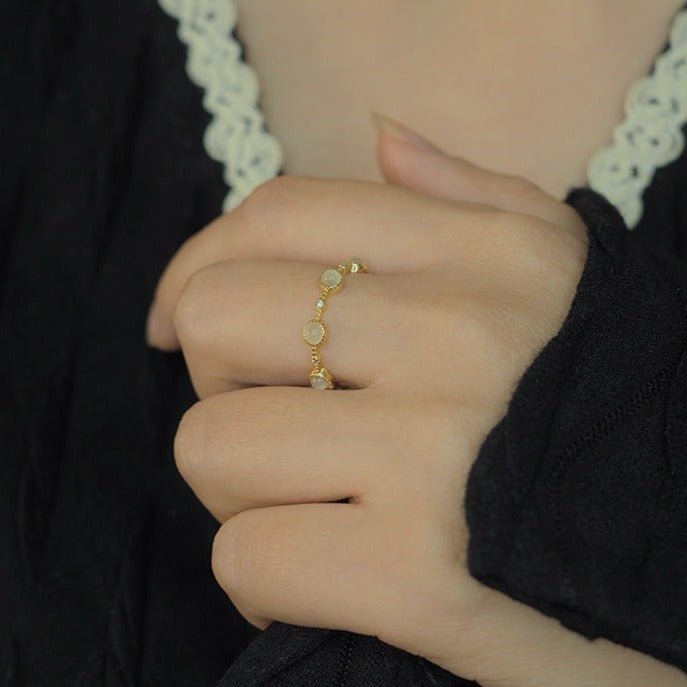 Barocker Opalring (massives Silber)