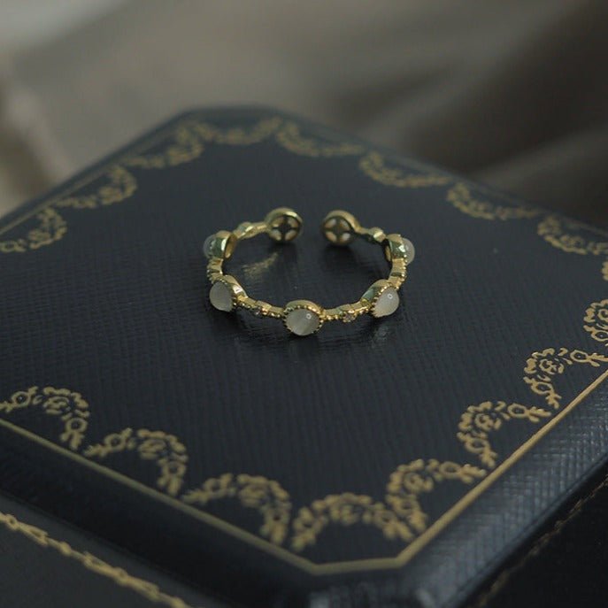 Barocker Opalring (massives Silber)