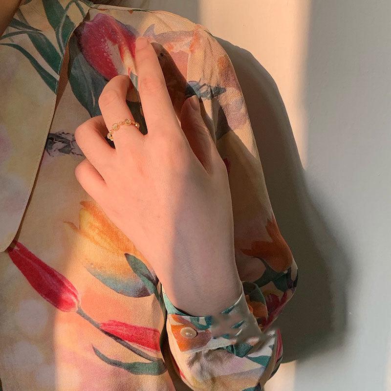 Barocker Opalring (massives Silber)