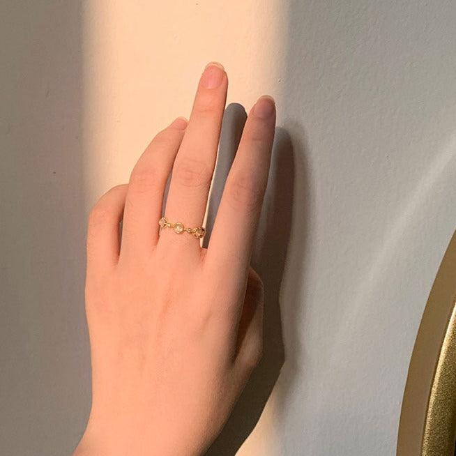 Barocker Opalring (massives Silber)