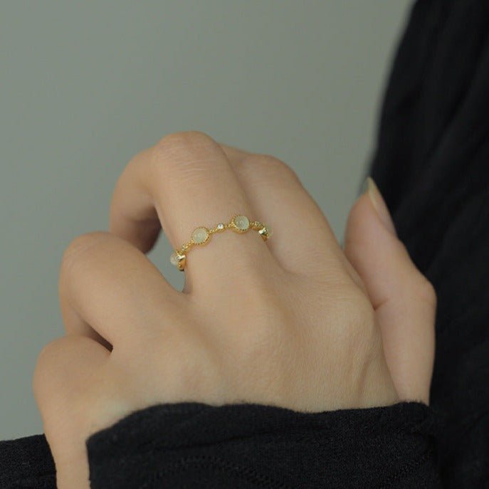 Barocker Opalring (massives Silber)