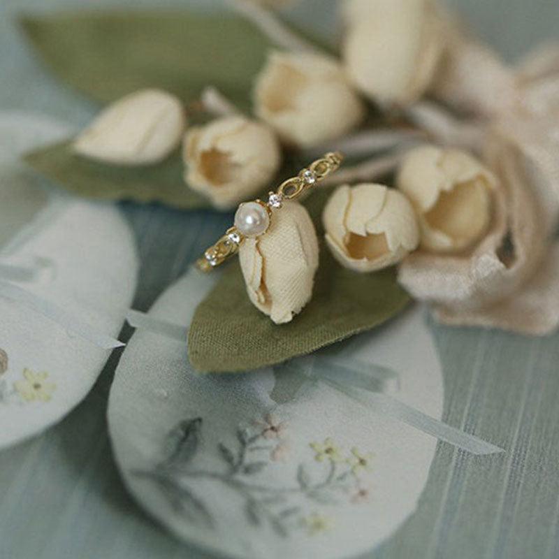 Barockperlenring (massives Silber)