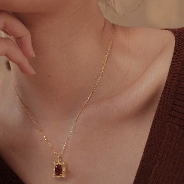 Barocke Rubinkette – Fatima (massives Silber)