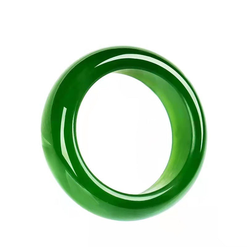Carmiora Runder weißer Jade-Cyan-Jade-Schutzring