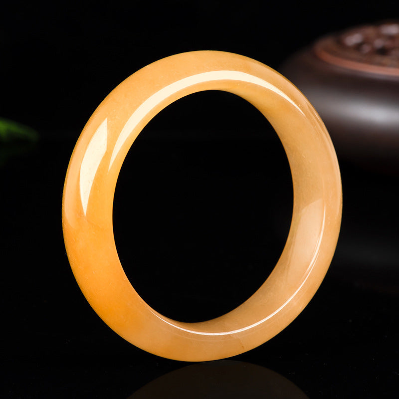 Carmiora Reichtumsarmband aus natürlicher goldener Seide und Jade