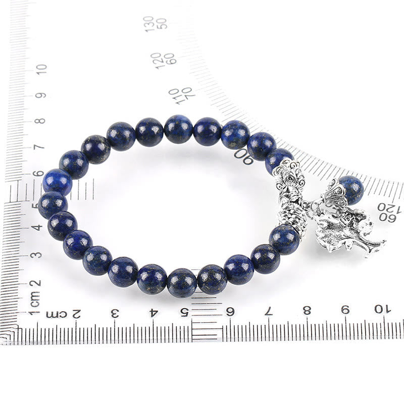 Carmiora Stretch-Armband mit natürlichem Edelstein, Baum des Lebens, Glücksbringer