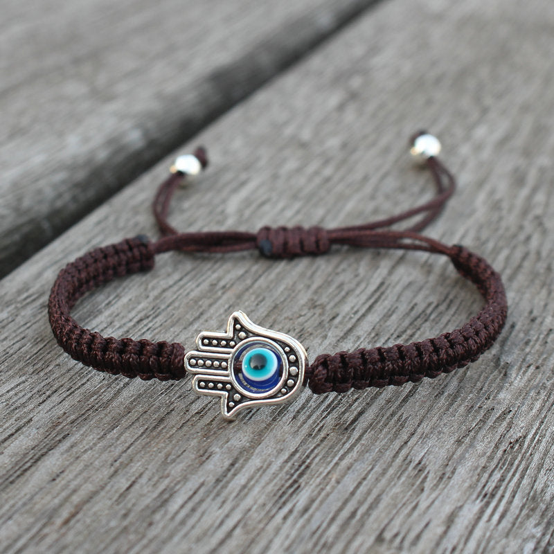 Handgefertigtes Carmiora-Armband mit Hamsa-Symbol, Schutz und Glück