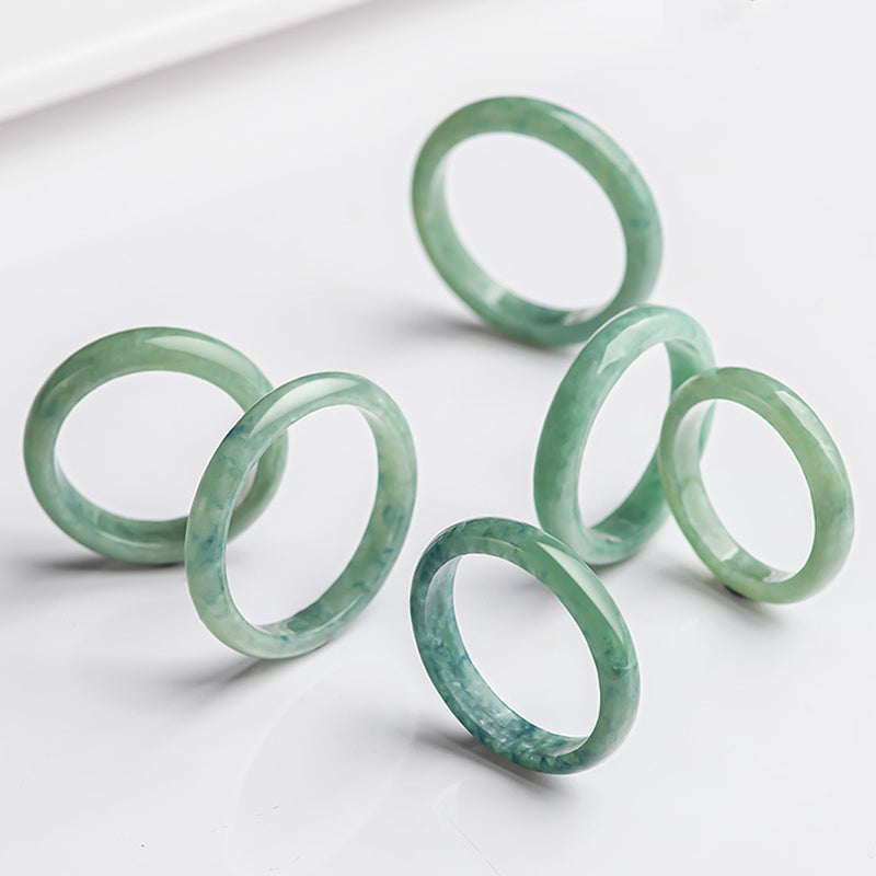 Carmiora Natürlicher Jade-Wohlstands-Überfluss-Ring