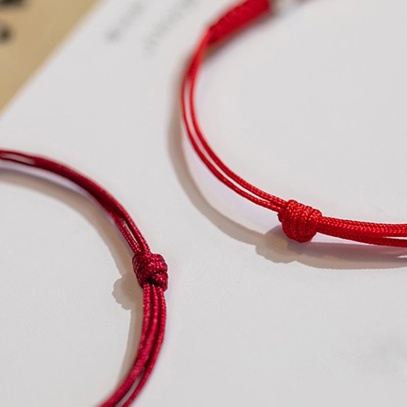 Carmiora 925 Sterling Silber Glücksperlenschutz Rote Schnur Geflochtenes Armband