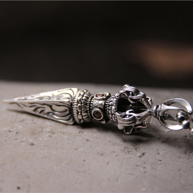 Carmiora 925 Sterling Silber Vajra spirituelle Kraft Halskette Anhänger