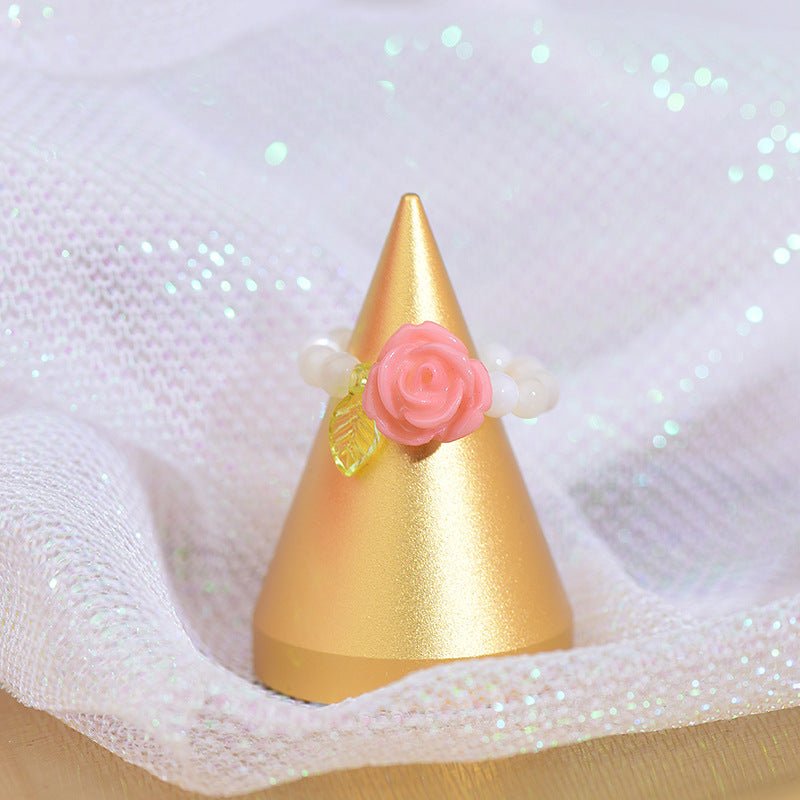 Perlenring (Rose/Schmetterling)