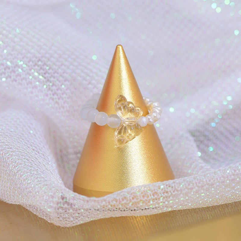 Perlenring (Rose/Schmetterling)