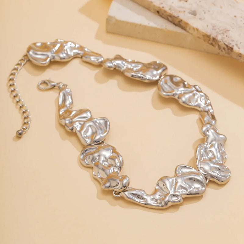 Chunky Choker - Fashion Statement Luxus Halskette in Gold & Silber
