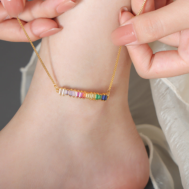 Strahlendes Zirkonia-Fußkettchen