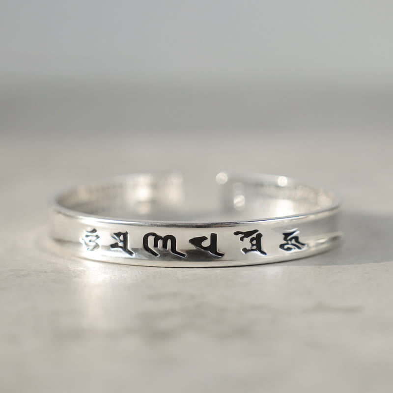 Carmiora tibetisches Mantra-Armband aus weißem Kupfer