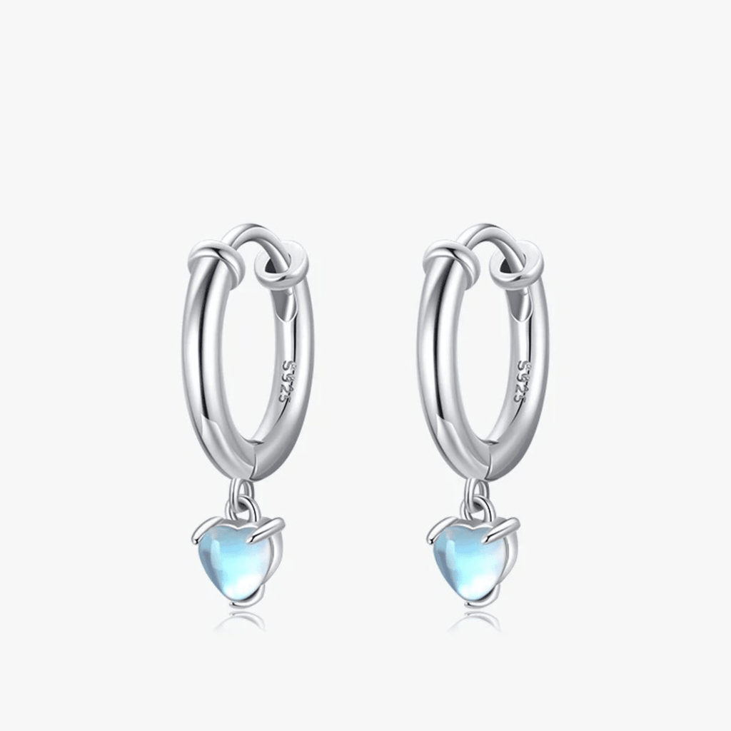 Creolen mit blauem Kristallherz