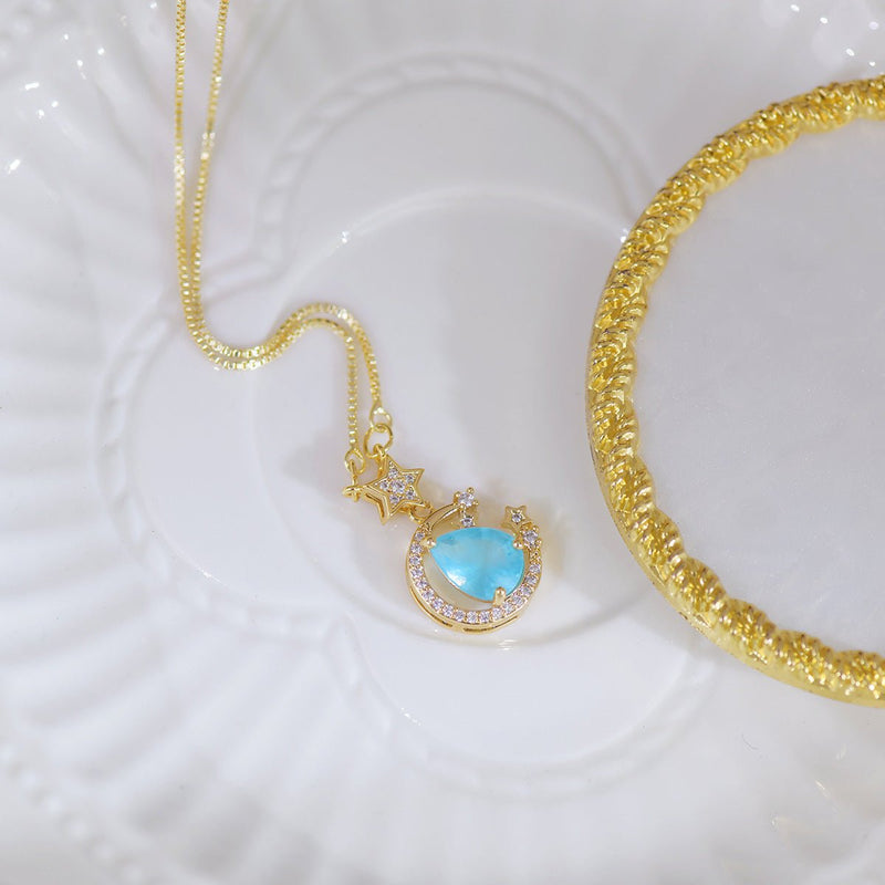 Blaue Edelsteinkette - Miley