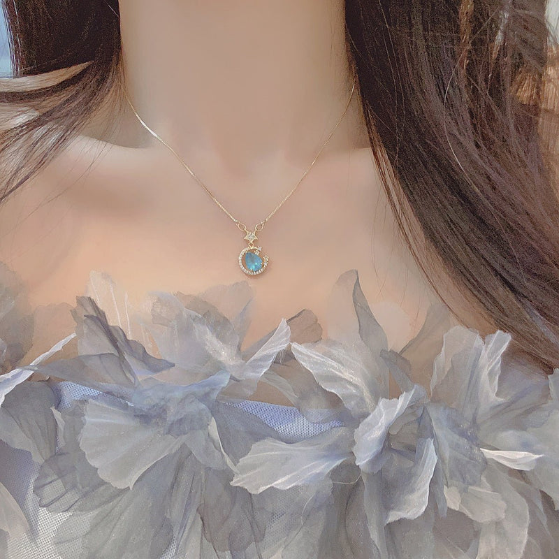 Blaue Edelsteinkette - Miley