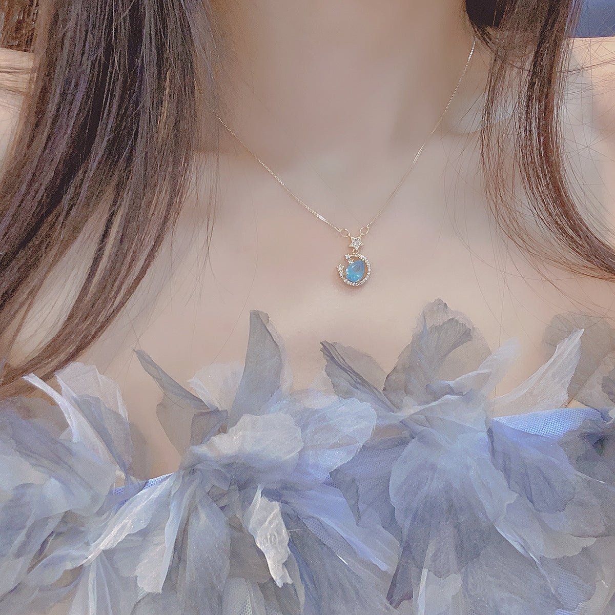 Blaue Edelsteinkette - Miley