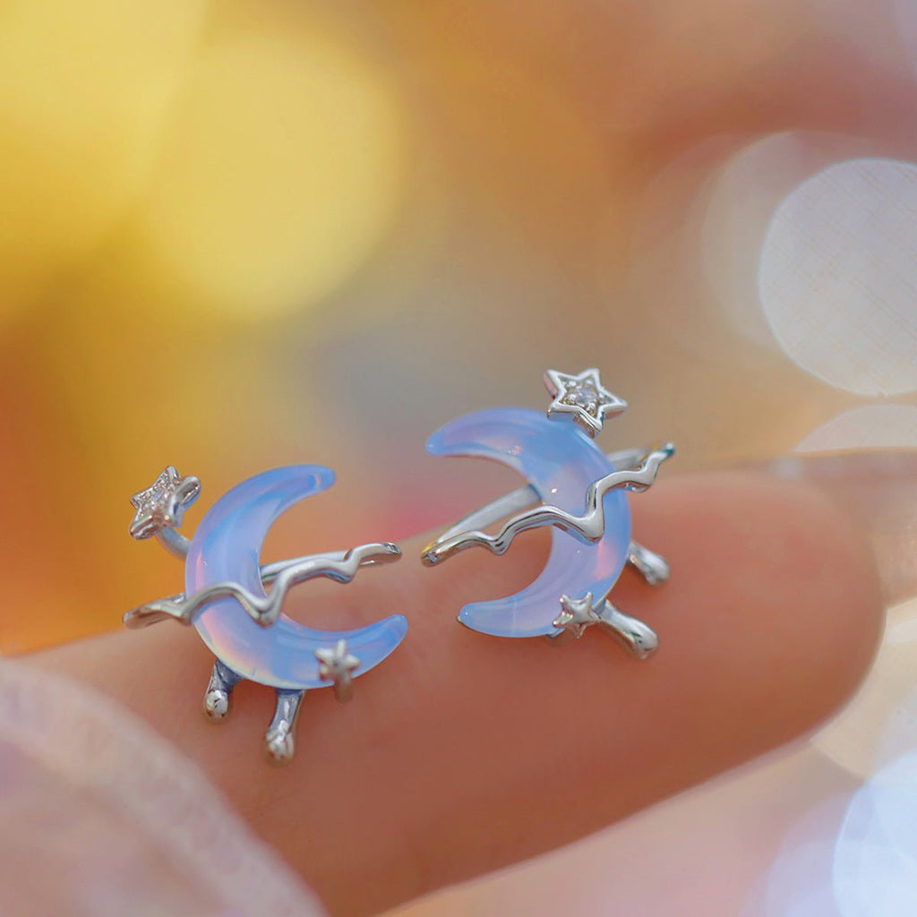 Blaue Mond-Ohrstecker