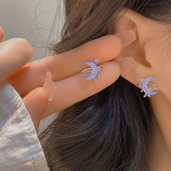 Blaue Mond-Ohrstecker