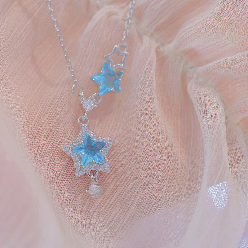 Blaue Stern Halskette