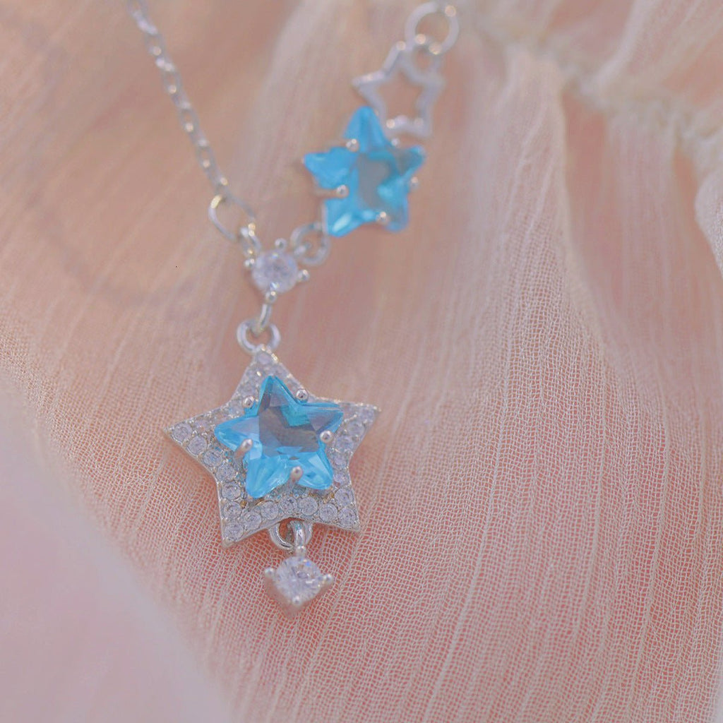 Blaue Stern Halskette