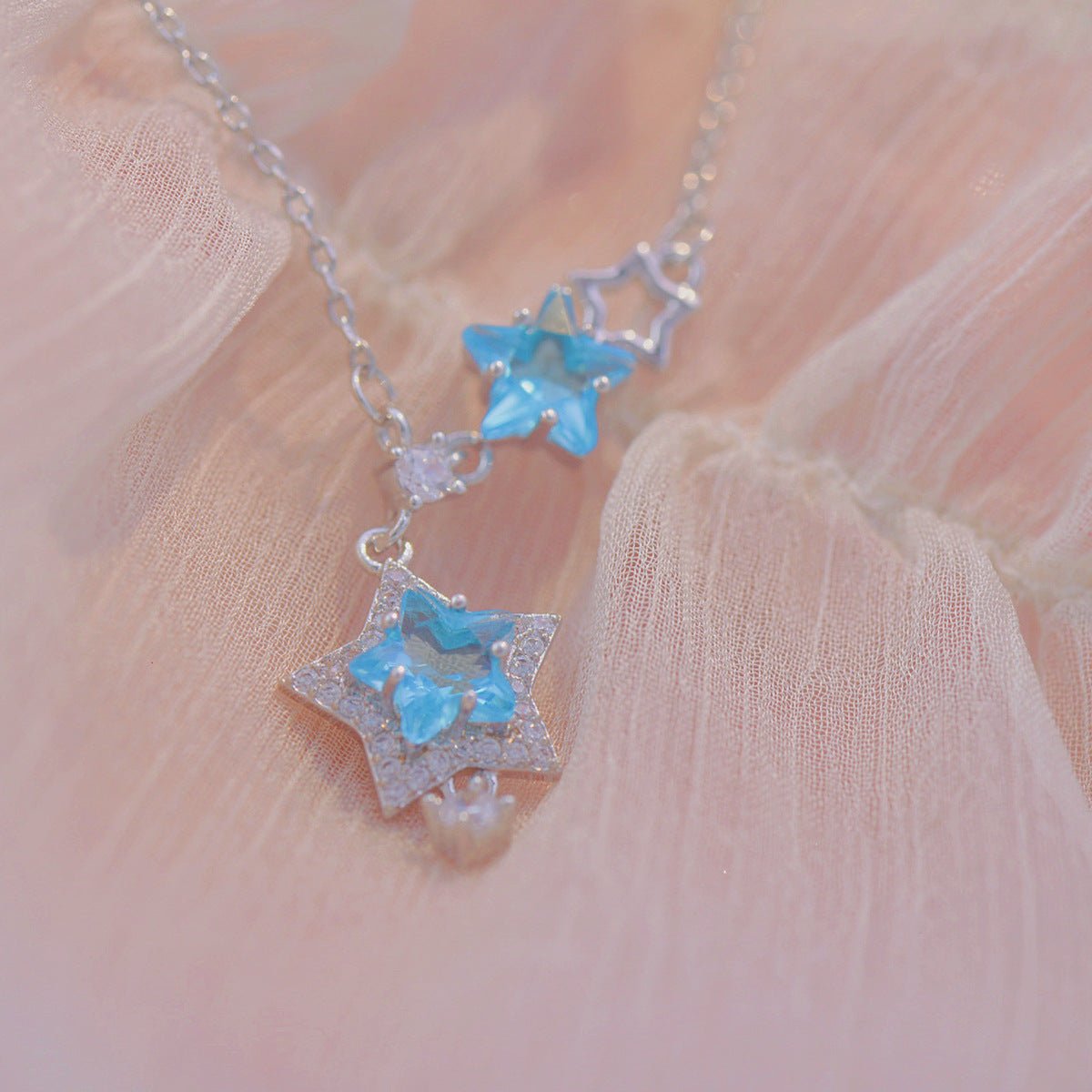 Blaue Stern Halskette