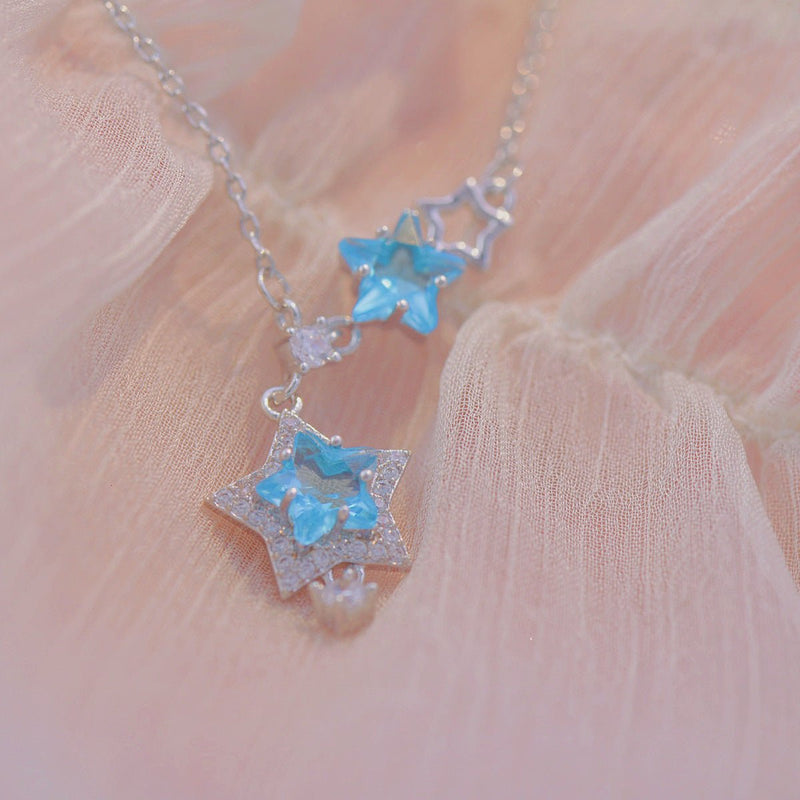 Blaue Stern Halskette