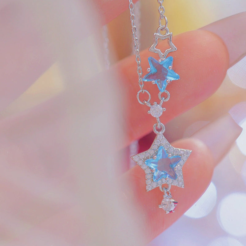 Blaue Stern Halskette