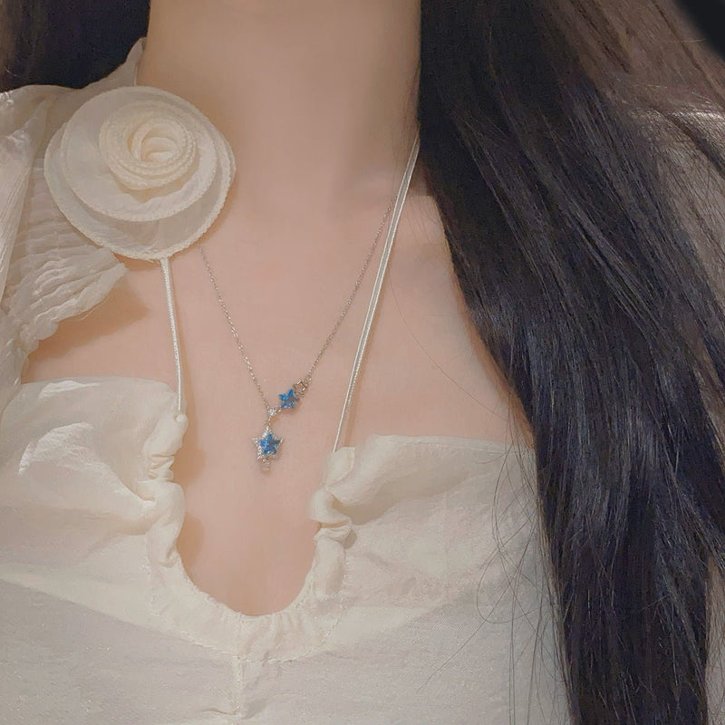 Blaue Stern Halskette