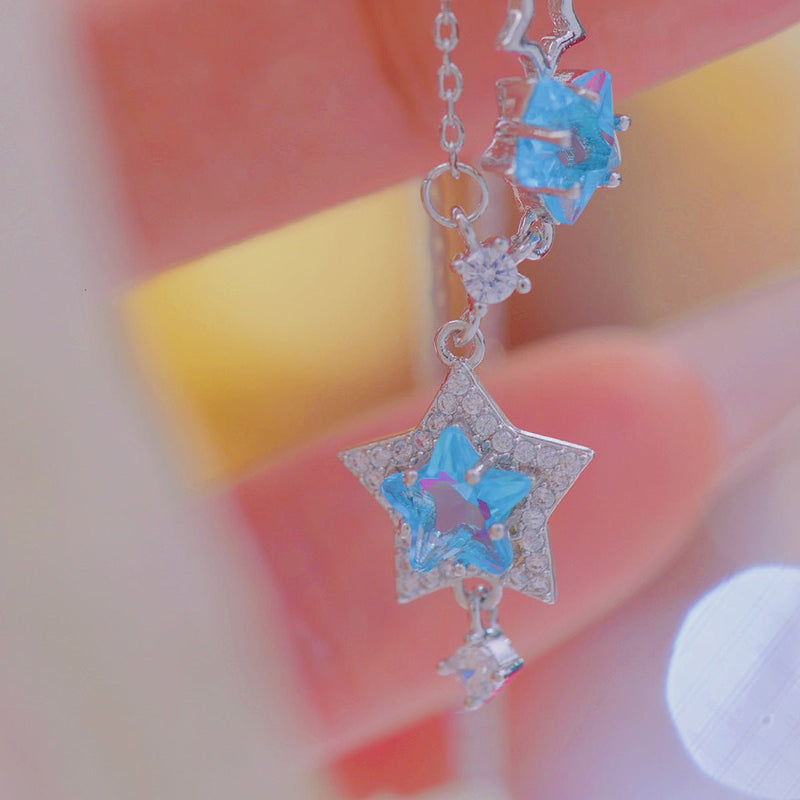 Blaue Stern Halskette