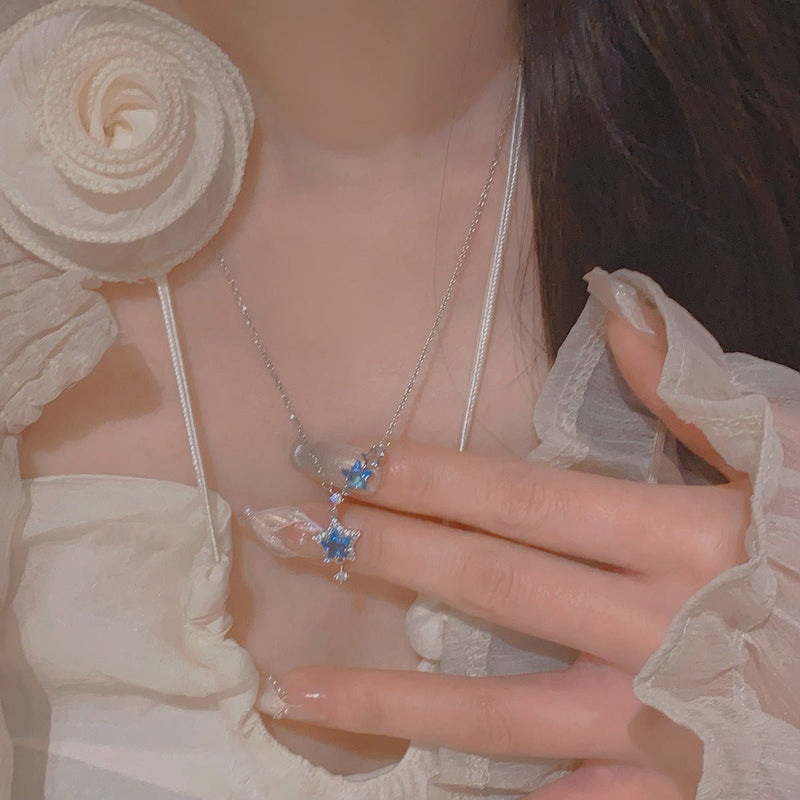 Blaue Stern Halskette