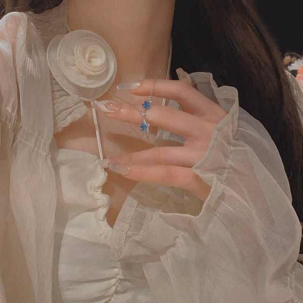 Blaue Stern Halskette