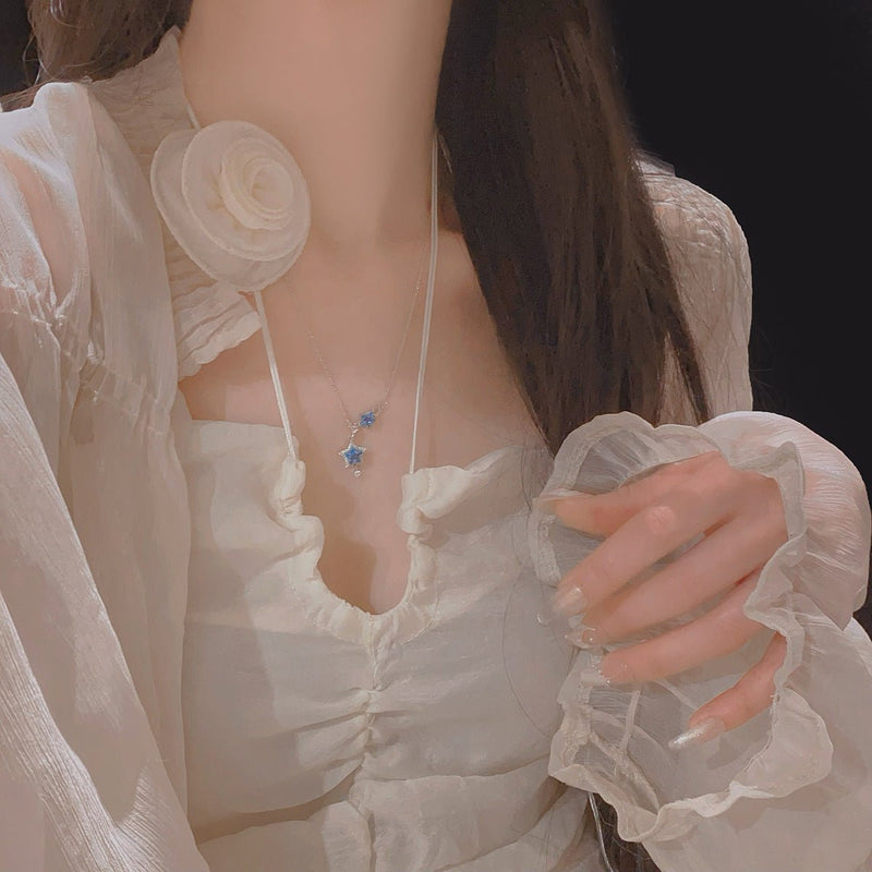 Blaue Stern Halskette